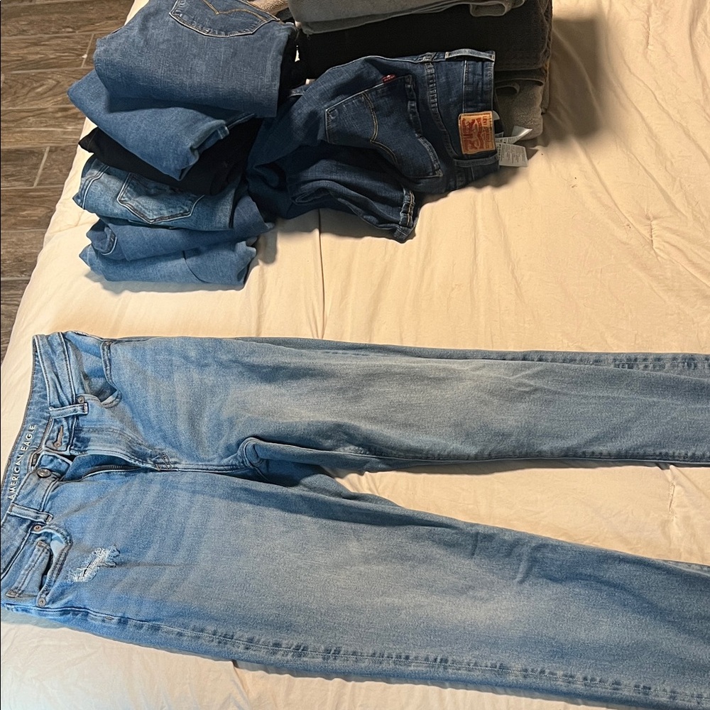 American Eagle Outfitters Men's Light Blue Skinny Jeans
